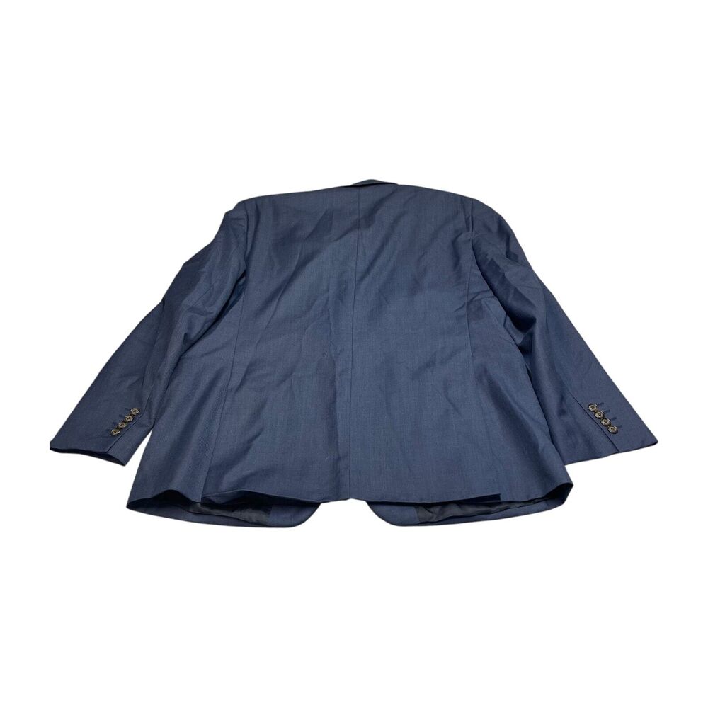 Stafford Blazer Jacket Men 46R Navy Wool Classic Fit Notch Lapel Single Breasted - Picture 2 of 10